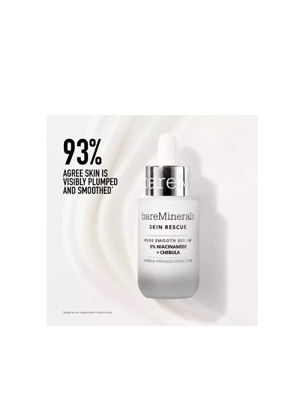 NWT bareMinerals Skin Rescue Pure Smooth Serum - 5% Niacinamide + Chebula - 30mL